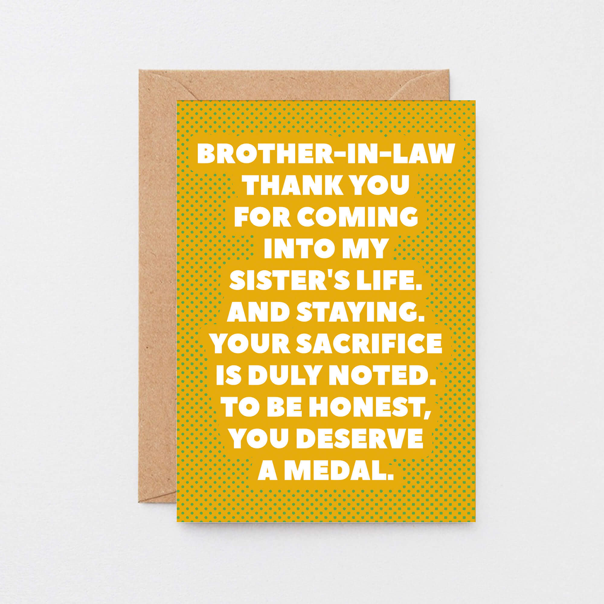 Amazon.com : Thank You For Being My Brother-In-Law Funny Card - Fathers Day  For Brother Dad Husband - Brother-In-Law Card - Brother-In-Law Gift Card :  Office Products