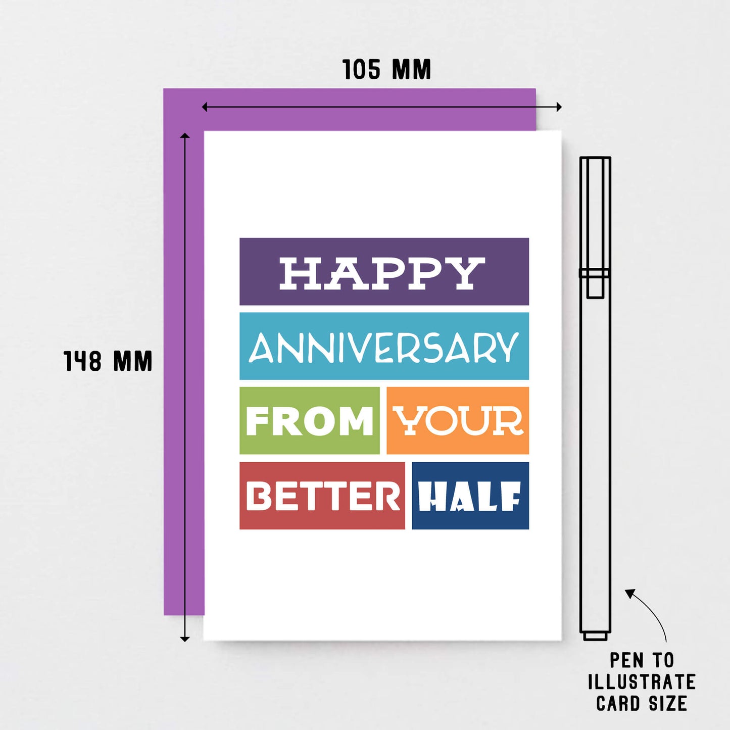 Anniversary Card by SixElevenCreations. Reads Happy anniversary from your better half. Product Code SE0116A6