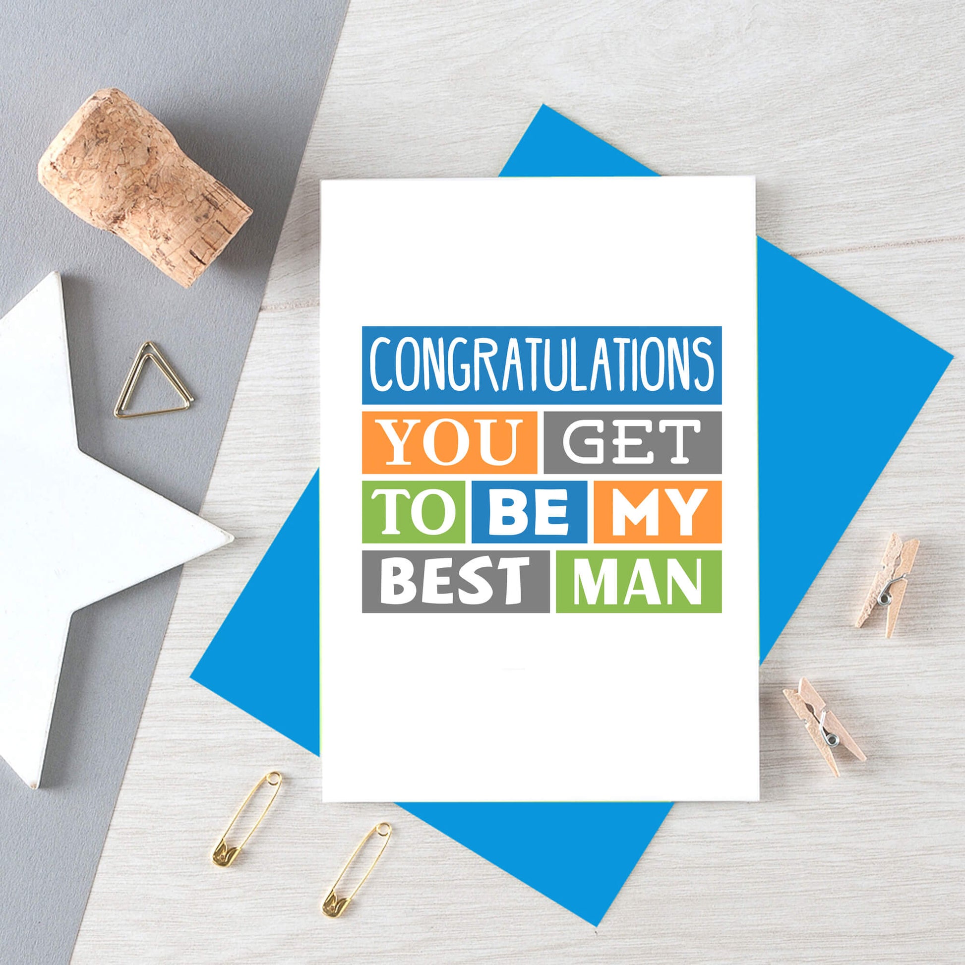 Best Man Card by SixElevenCreations. Reads Congratulations You get to be my best man. Product Code SE0189A6