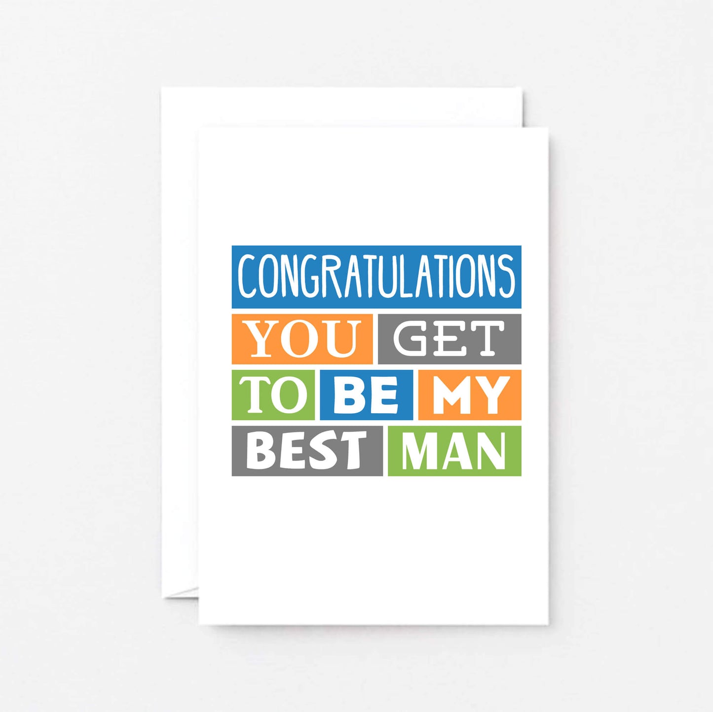 Best Man Card by SixElevenCreations. Reads Congratulations You get to be my best man. Product Code SE0189A6