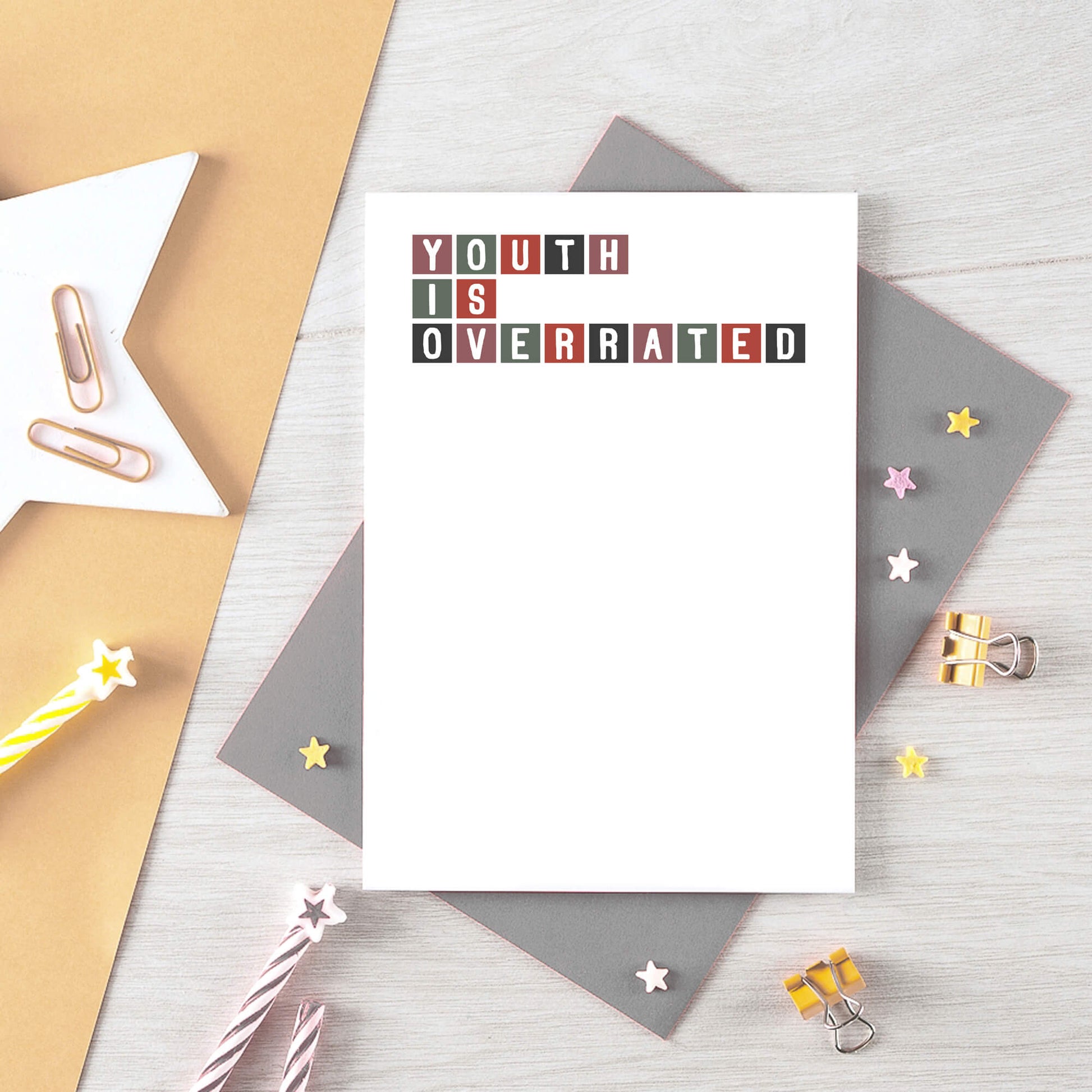 Birthday Card by SixElevenCreations. Reads by Youth Is Overrated. Product Code by SE0281A6