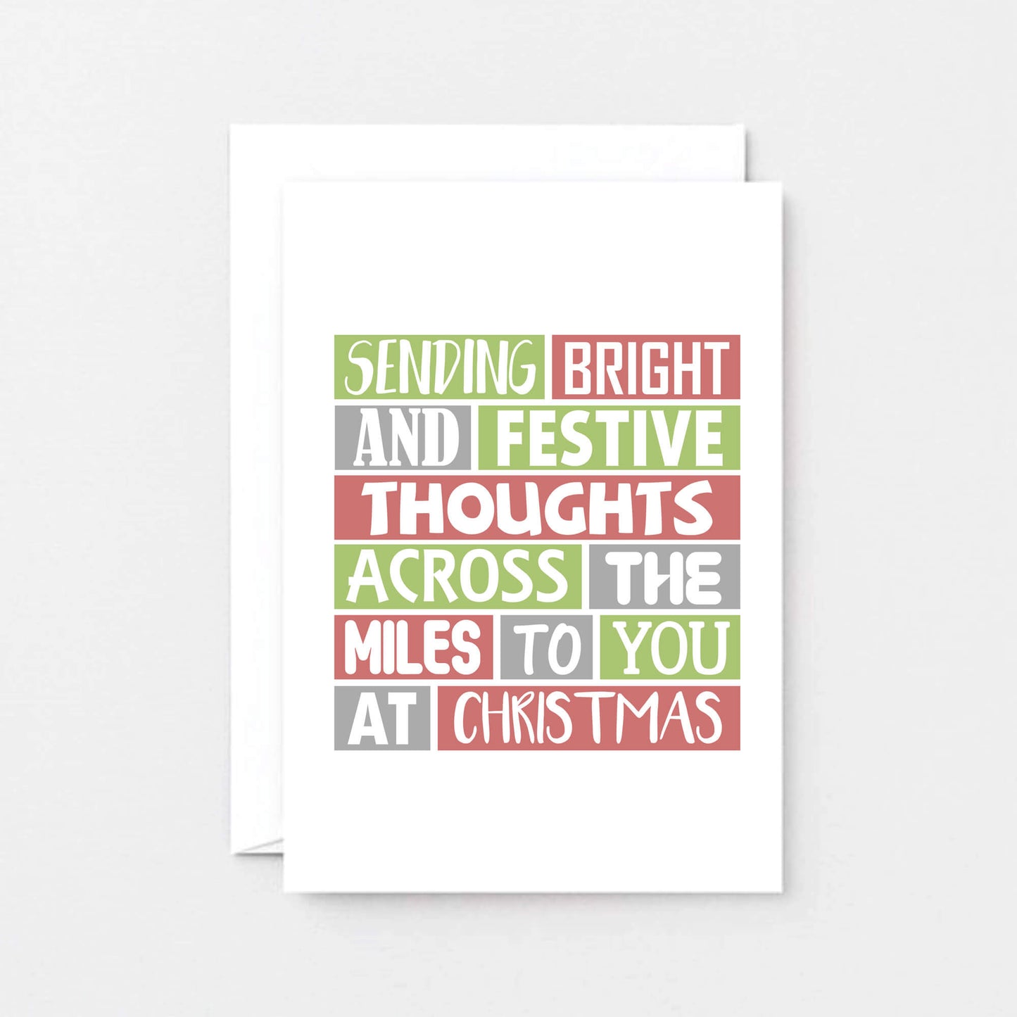 Christmas Card by SixElevenCreations. Reads Sending bright and festive thoughts across the miles to you at Christmas. Product Code SEC0023A6