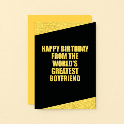 Girlfriend Birthday Card by SixElevenCreations. Reads Happy birthday from the world's greatest boyfriend. Product Code SE0855A6