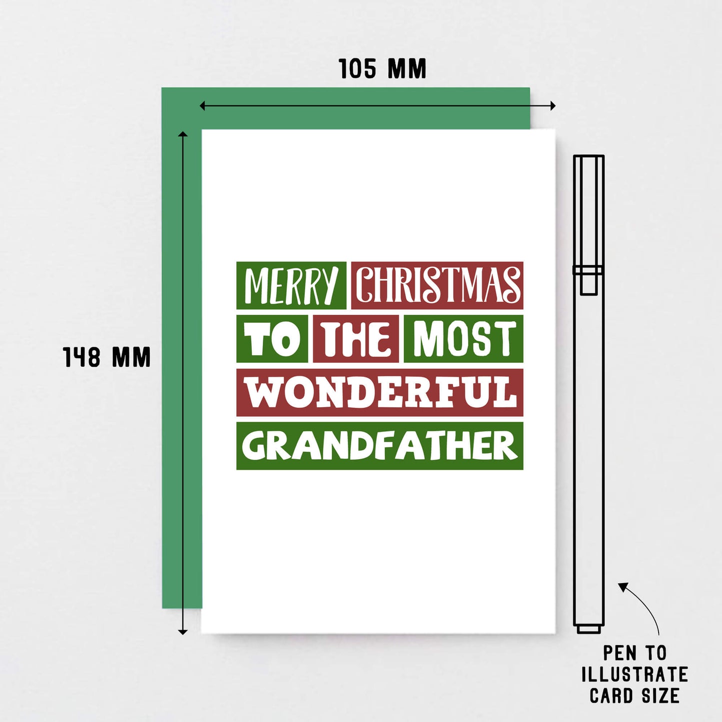 Christmas Card by SixElevenCreations. Reads Merry Christmas to the most wonderful grandfather. Product Code SEC0012A6