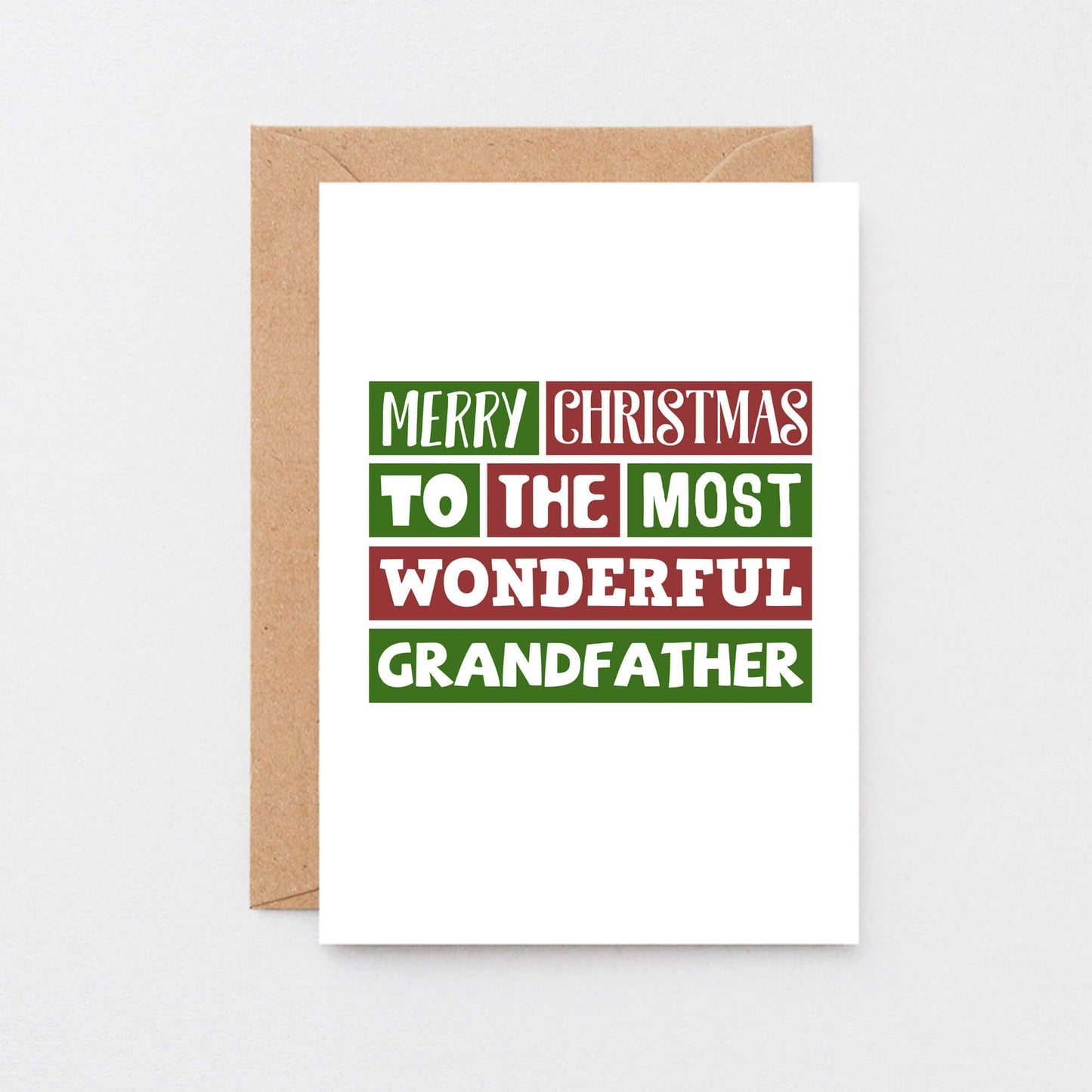 Christmas Card by SixElevenCreations. Reads Merry Christmas to the most wonderful grandfather. Product Code SEC0012A6