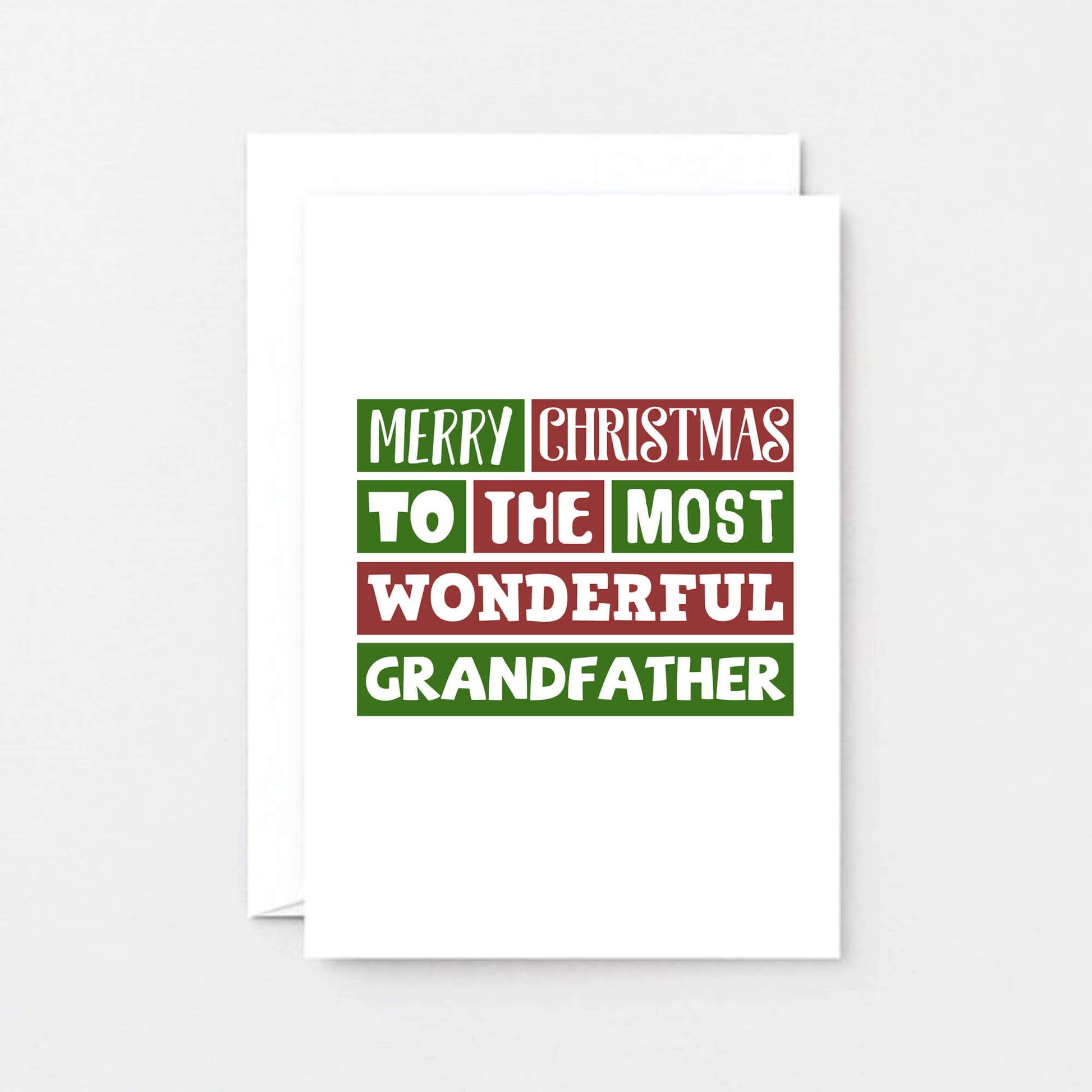 Christmas Card by SixElevenCreations. Reads Merry Christmas to the most wonderful grandfather. Product Code SEC0012A6