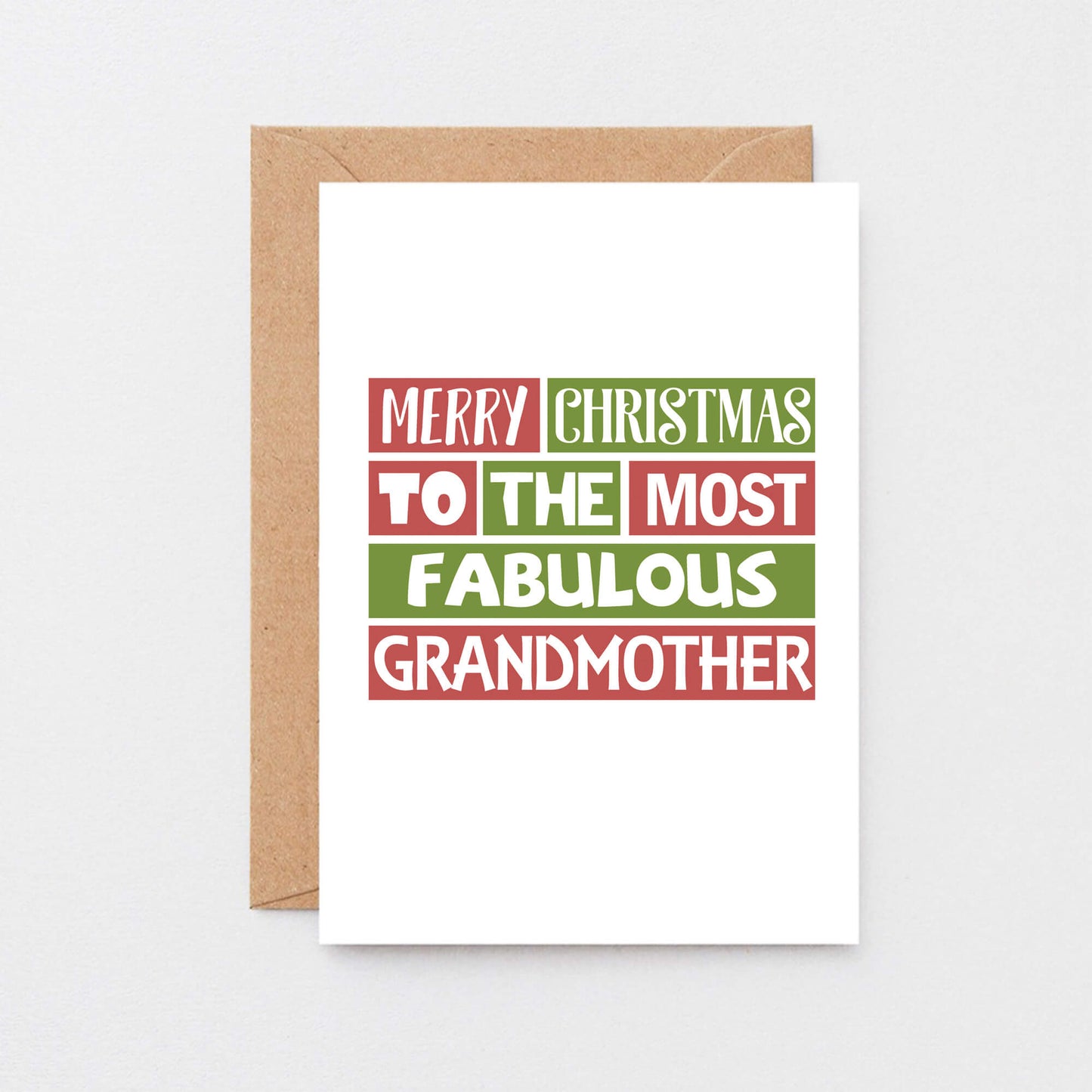 Christmas Card by SixElevenCreations. Reads Merry Christmas to the most fabulous grandmother. Product Code SEC0011A6