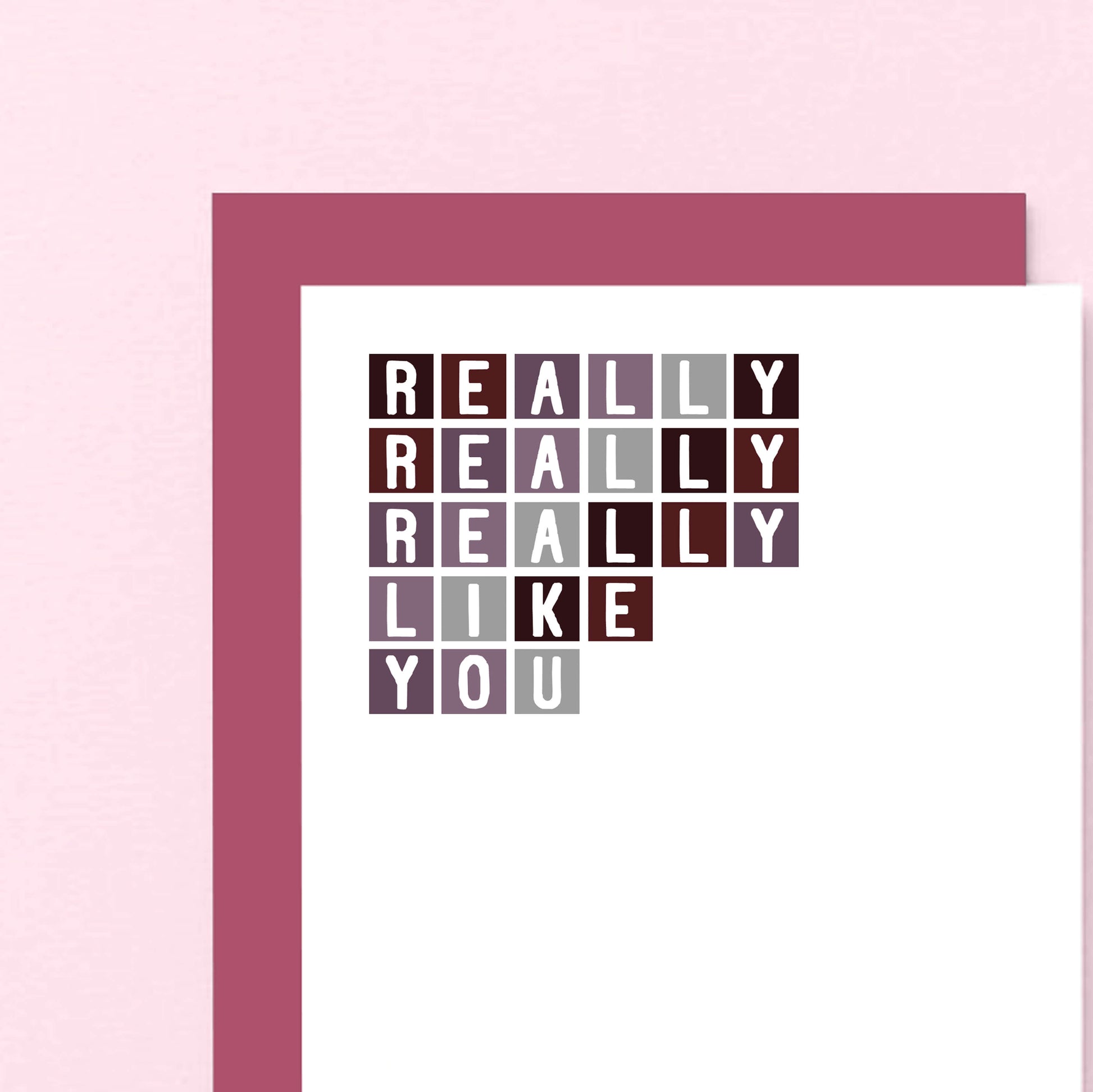 Love Card by SixElevenCreations. Reads Really really really like you. Product Code SE0270A6