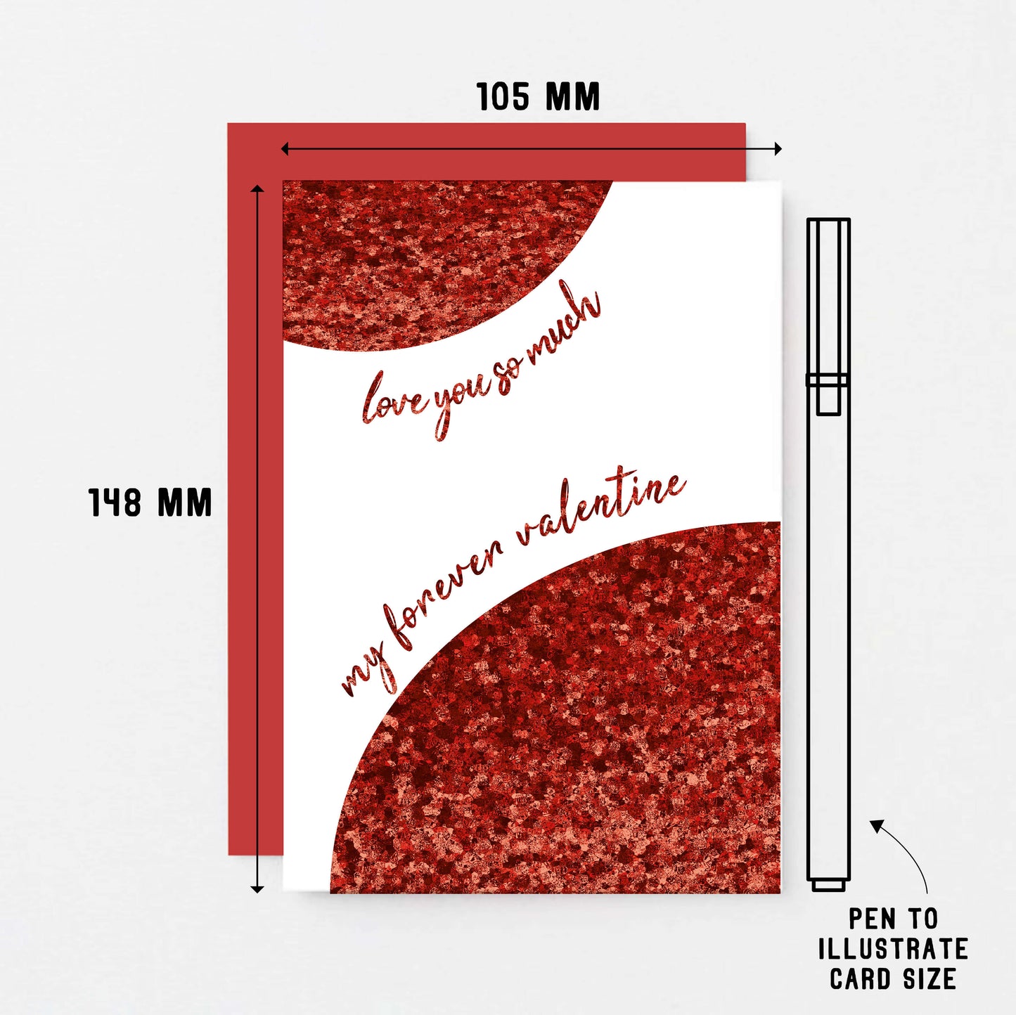 Valentine's Day Card by SixElevenCreations. Reads Love you so much My forever Valentine. Product Code SEV0033A6