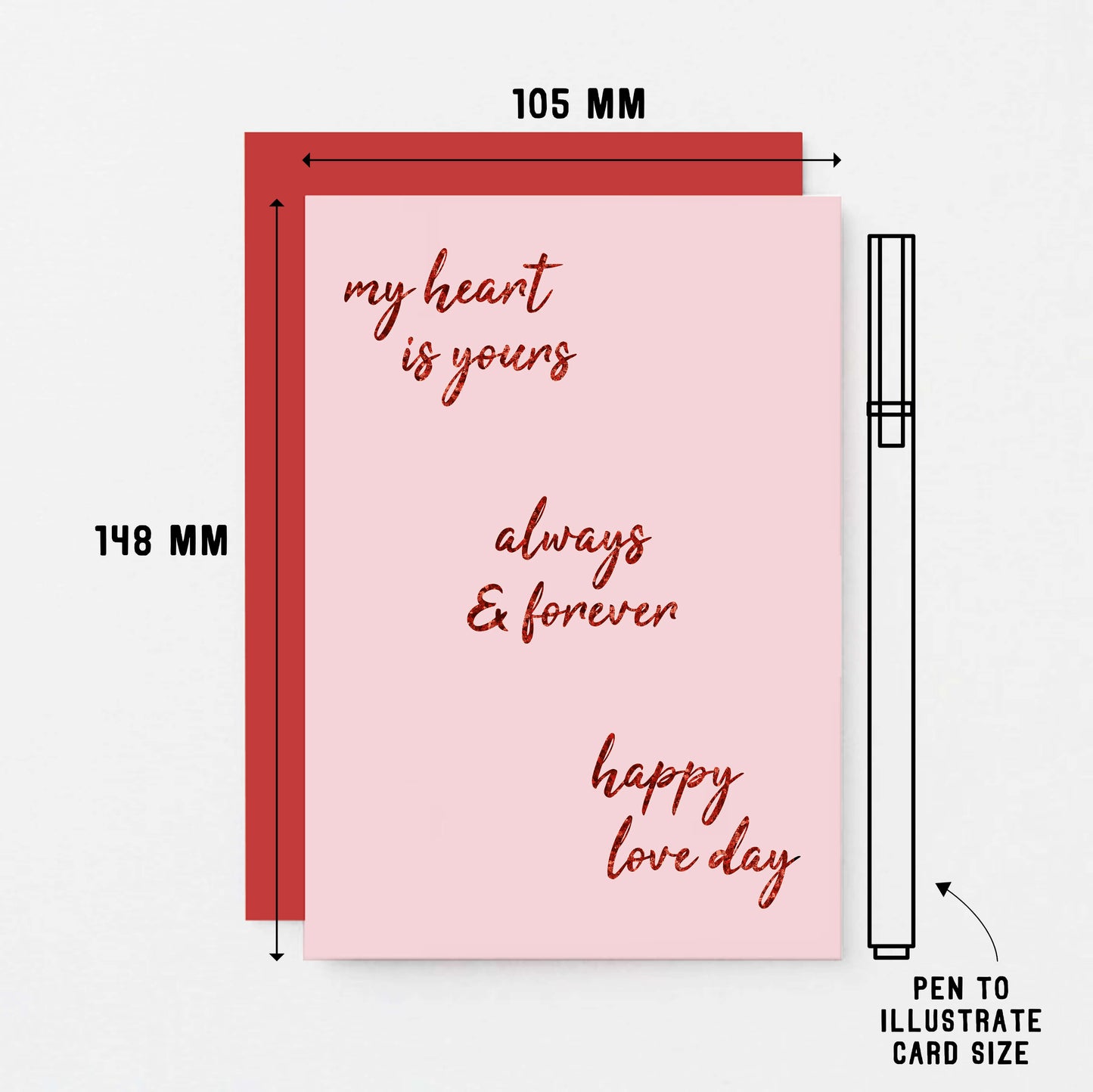 Valentine Card by SixElevenCreations. Reads My heart is yours Always & forever Happy love day. Product Code SEV0032A6