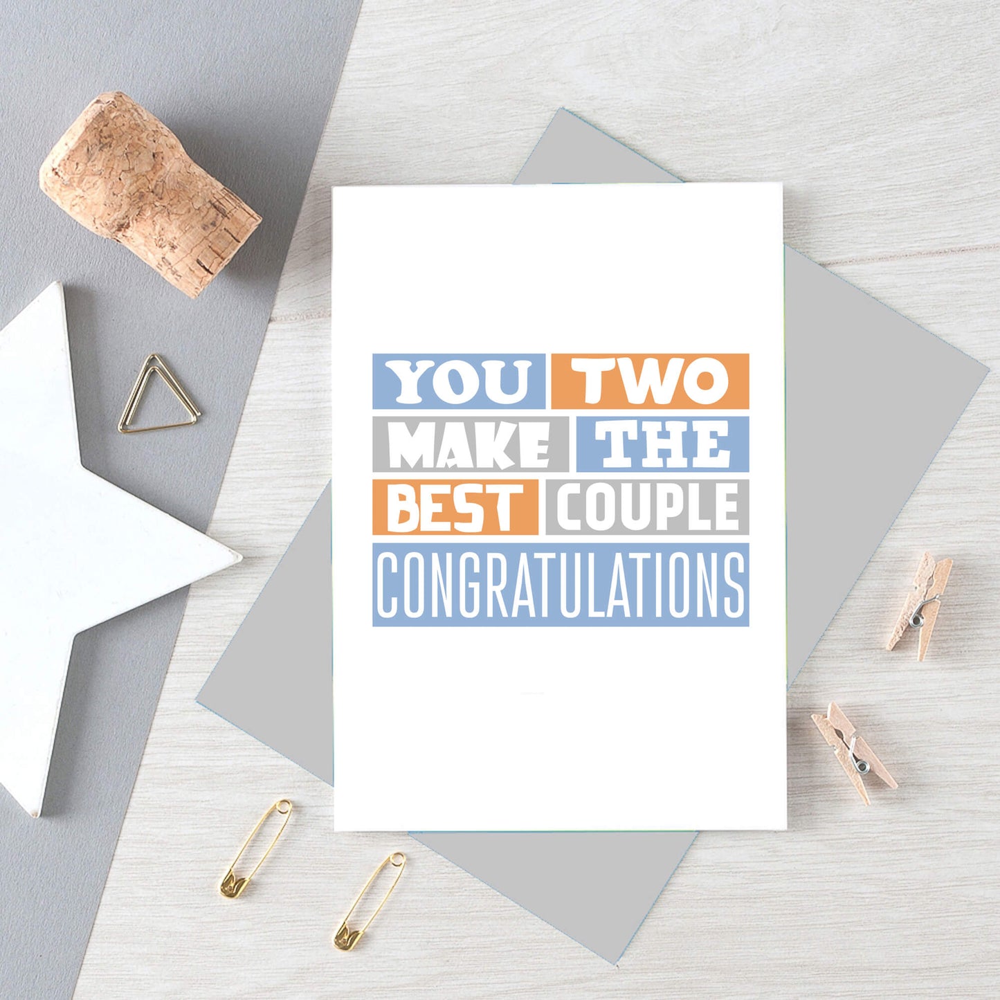 Congratulations Card by SixElevenCreations. Reads You two make the best couple Congratulations. Product Code SE0272A6